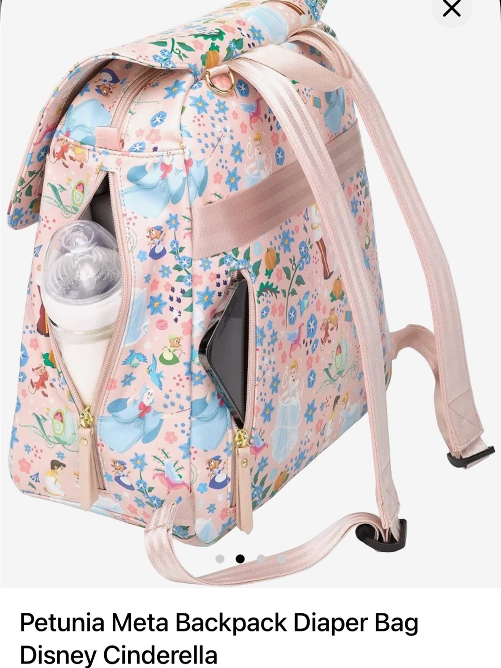 ❌SOLD❌Petunia Pickle Bottom Pink Floral Disney Princess Baby Bag - Picture 2 of 6